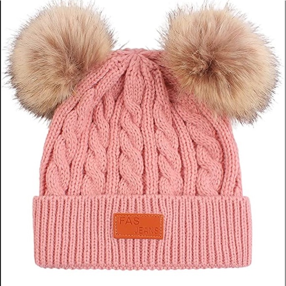 Dark Pink Winter Girls & Boys Warm Hats Set; Toddler Scarf Set - Picture 2 of 4